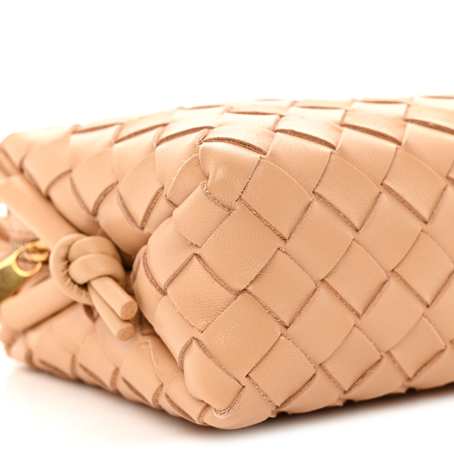 Nappa Intrecciato Mini Loop Camera Bag Almond