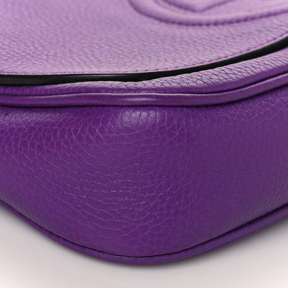 Gucci Pebbled Calfskin Medium Soho Flap Crossbody Shine Purple 9 of 10