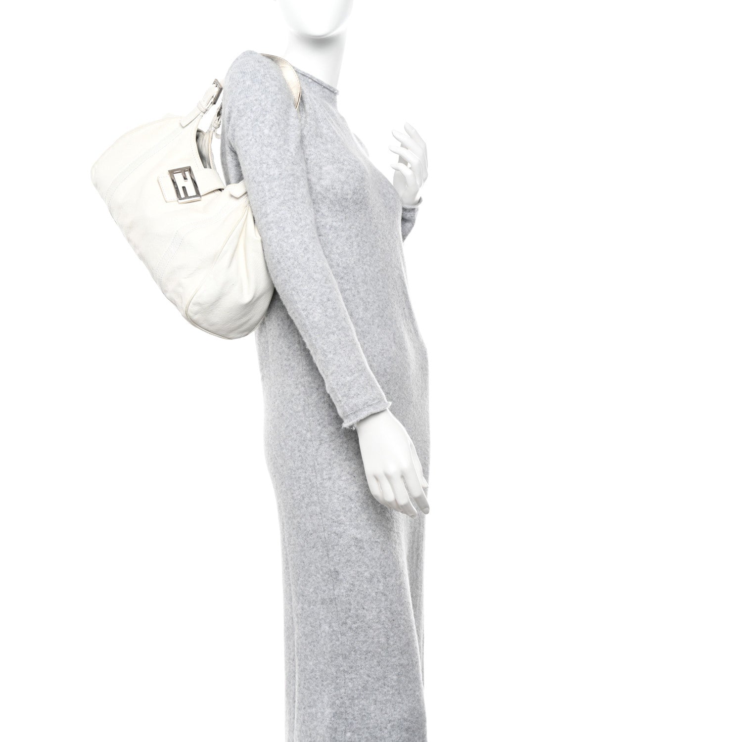 Fendi Calfskin Forever Shoulder Bag White 2 of 16