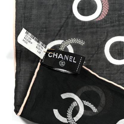 Chanel Cotton CC Coco Bandana Black Ecru 3 of 4