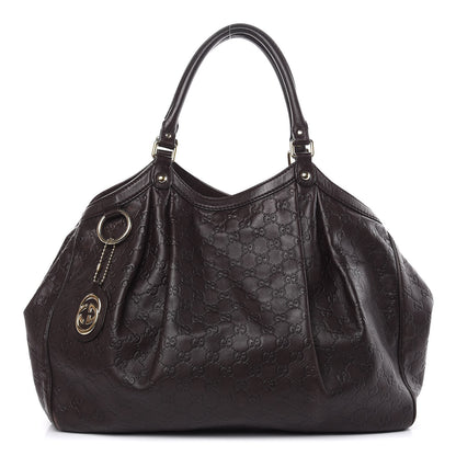 Gucci Guccissima Signature Large Sukey Tote Chocolate 1 of 18