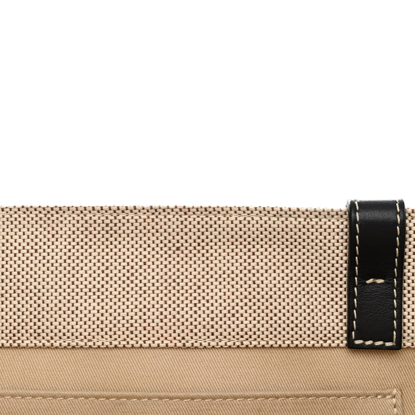 Cotton Calfskin Large Woody Ribbon Tote White Black