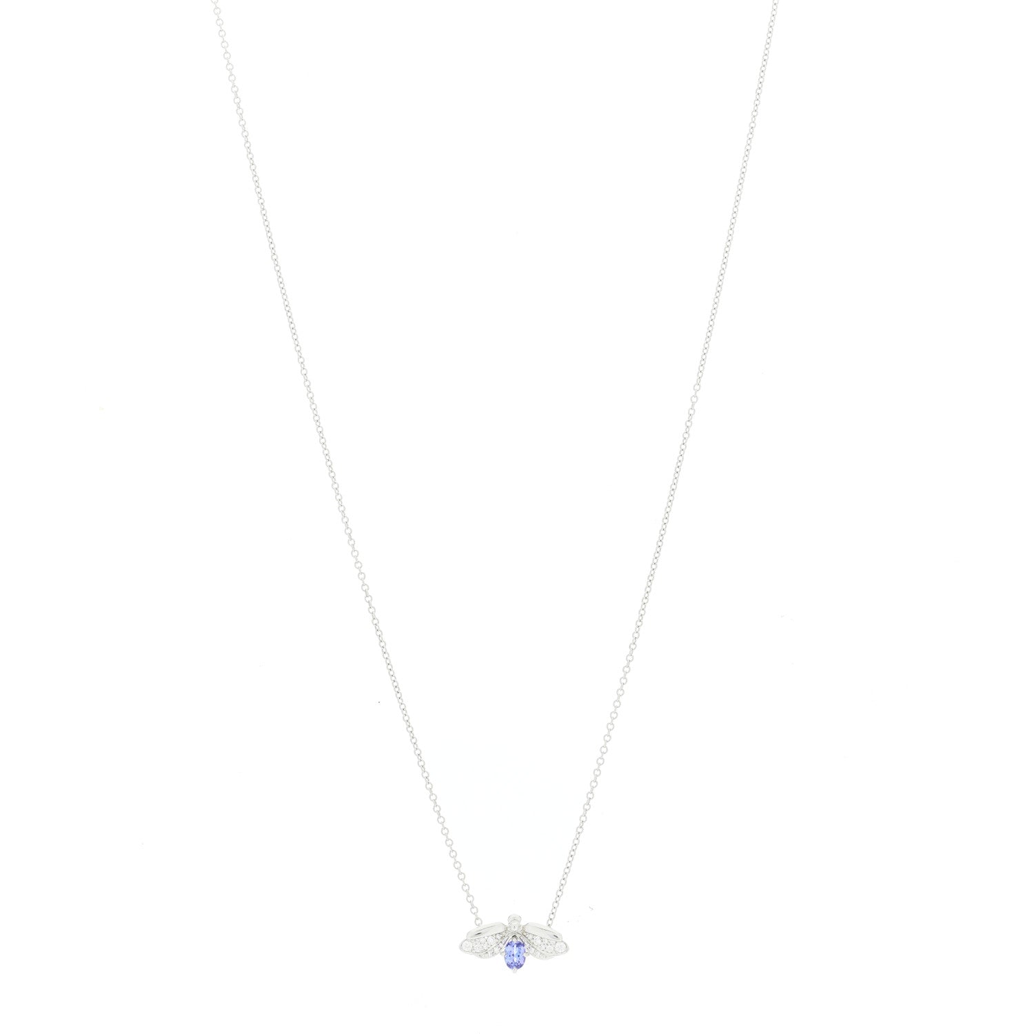 Tiffany Platinum Diamond Tanzanite Paper Flowers Firefly Necklace 1 of 4