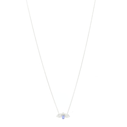 Tiffany Platinum Diamond Tanzanite Paper Flowers Firefly Necklace 1 of 4
