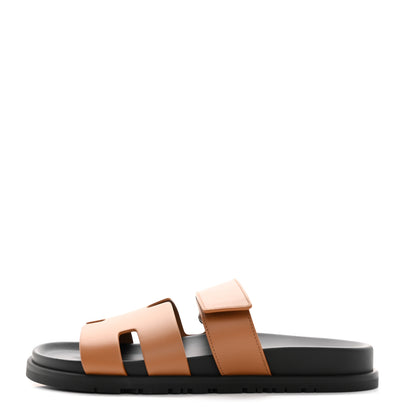 Hermes Calfskin Womens Chypre Sandals 39 Natural 1 of 10