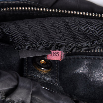 Prada Tessuto Nylon Gaufre Drawstring Tote Black 10 of 12