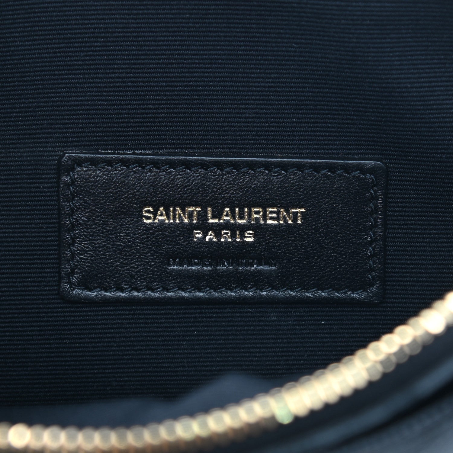 Saint Laurent Grain De Poudre Chevron Monogram Large Bill Pouch Black 6 of 7