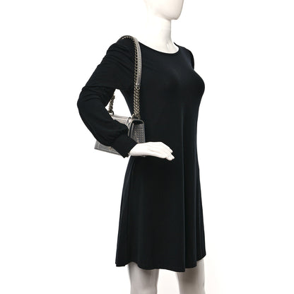 Christian Dior Metallic Patent Micro-Cannage Small Diorama Flap Bag Silver 2 of 14