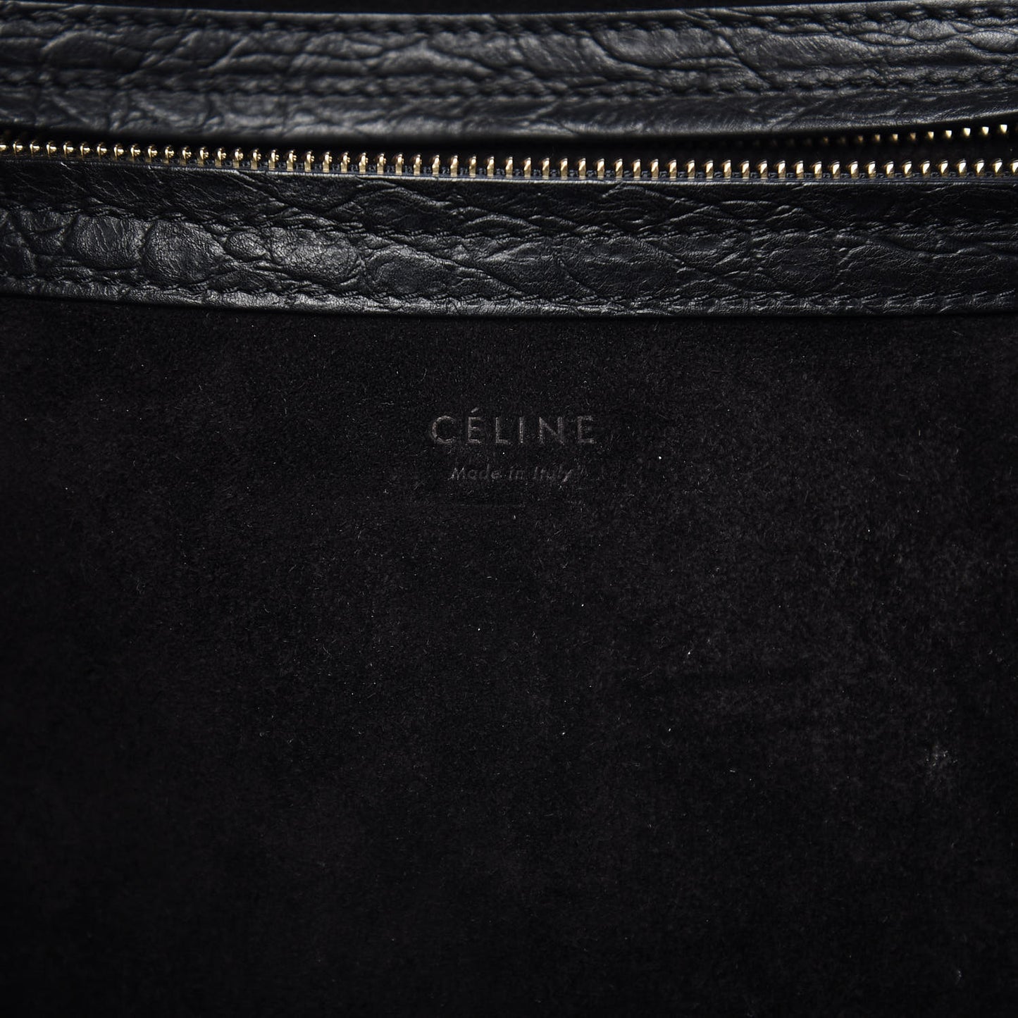 Crocodile Embossed Calfskin Medium Phantom Luggage Black