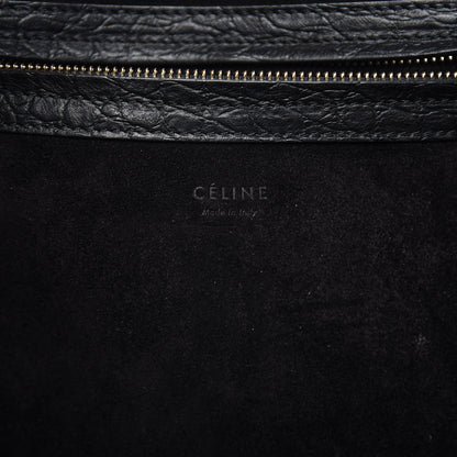 Celine Crocodile Embossed Calfskin Medium Phantom Luggage Black 8 of 9