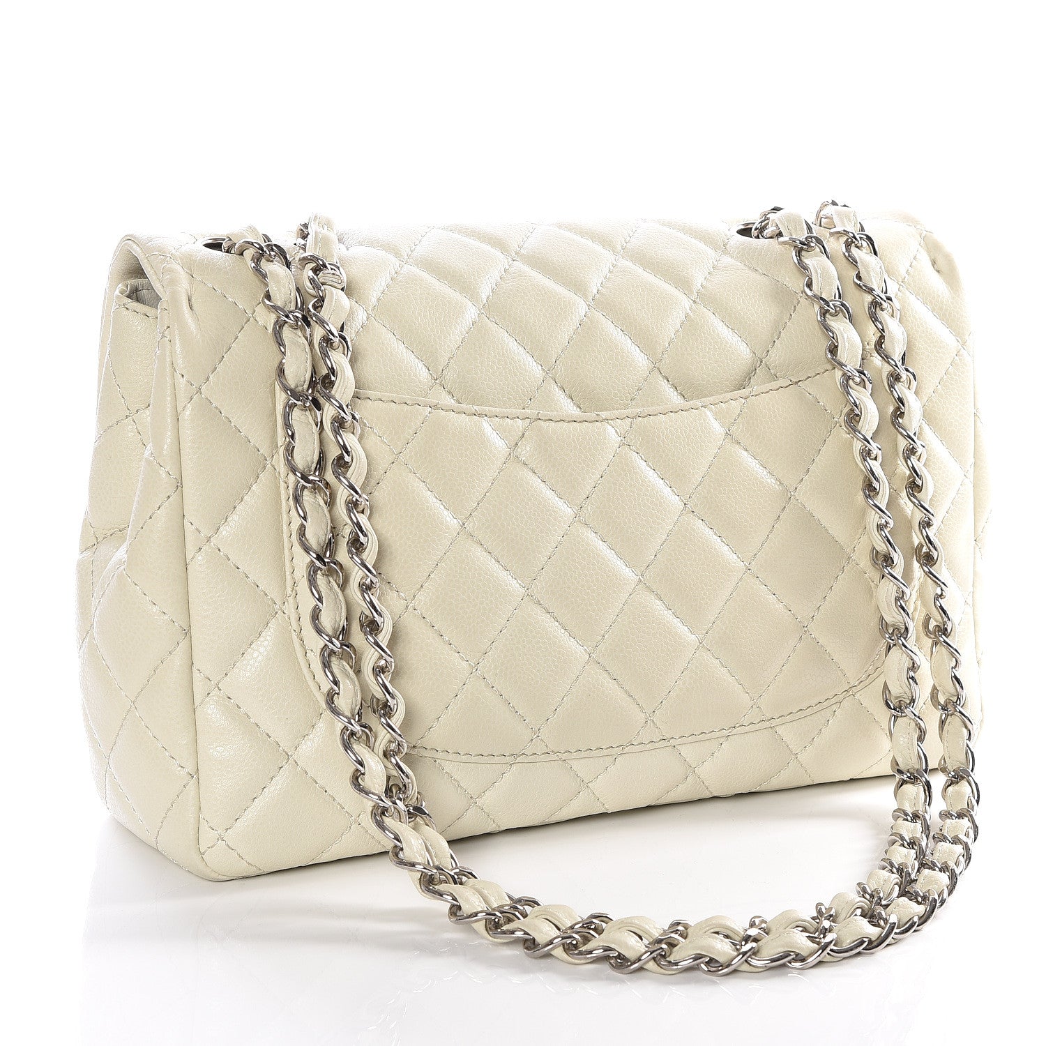 Chanel Caviar Jumbo Single Flap Off White 2 of 9