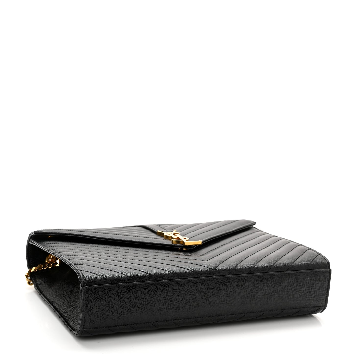 Grain De Poudre Matelasse Chevron Large Monogram Satchel Black