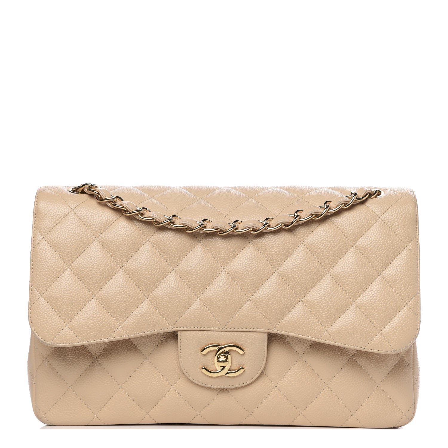 Chanel Caviar Quilted Jumbo Double Flap Beige Clair 1 of 15
