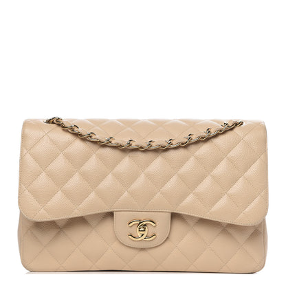 Chanel Caviar Quilted Jumbo Double Flap Beige Clair 1 of 15