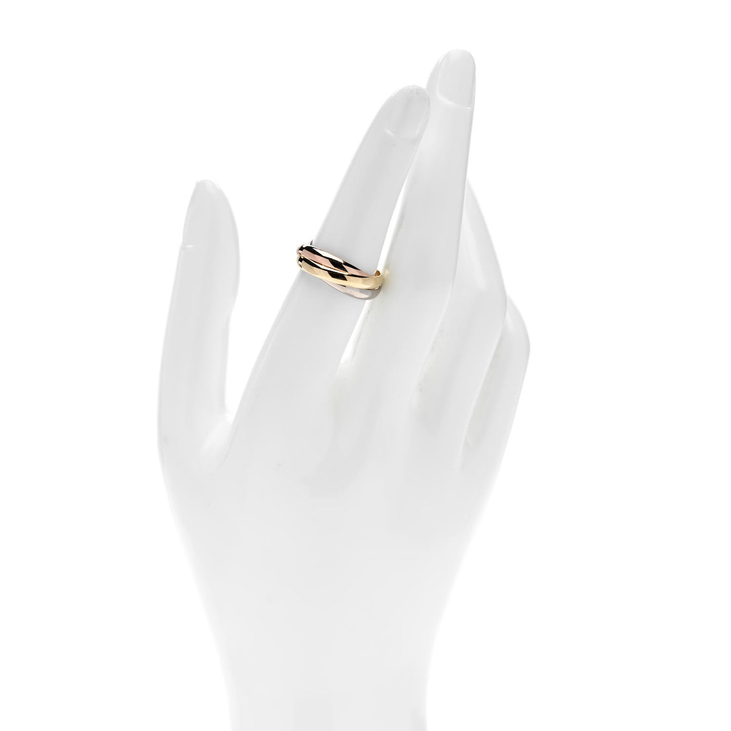 18K Pink Yellow White Gold Small Trinity Ring 52 6