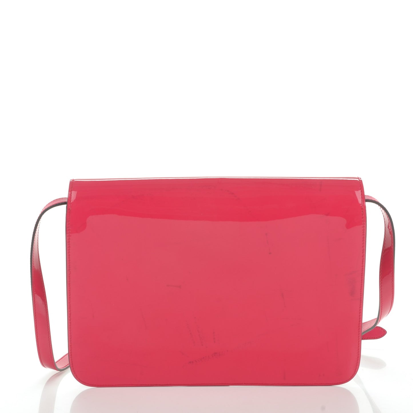 Patent Large Bright Bit Shoulder Bag Shocking Pink
