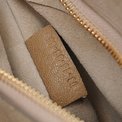 Chloe Grained Lambskin Large Drew Shoulder Bag Chestnut Cream 8 of 8