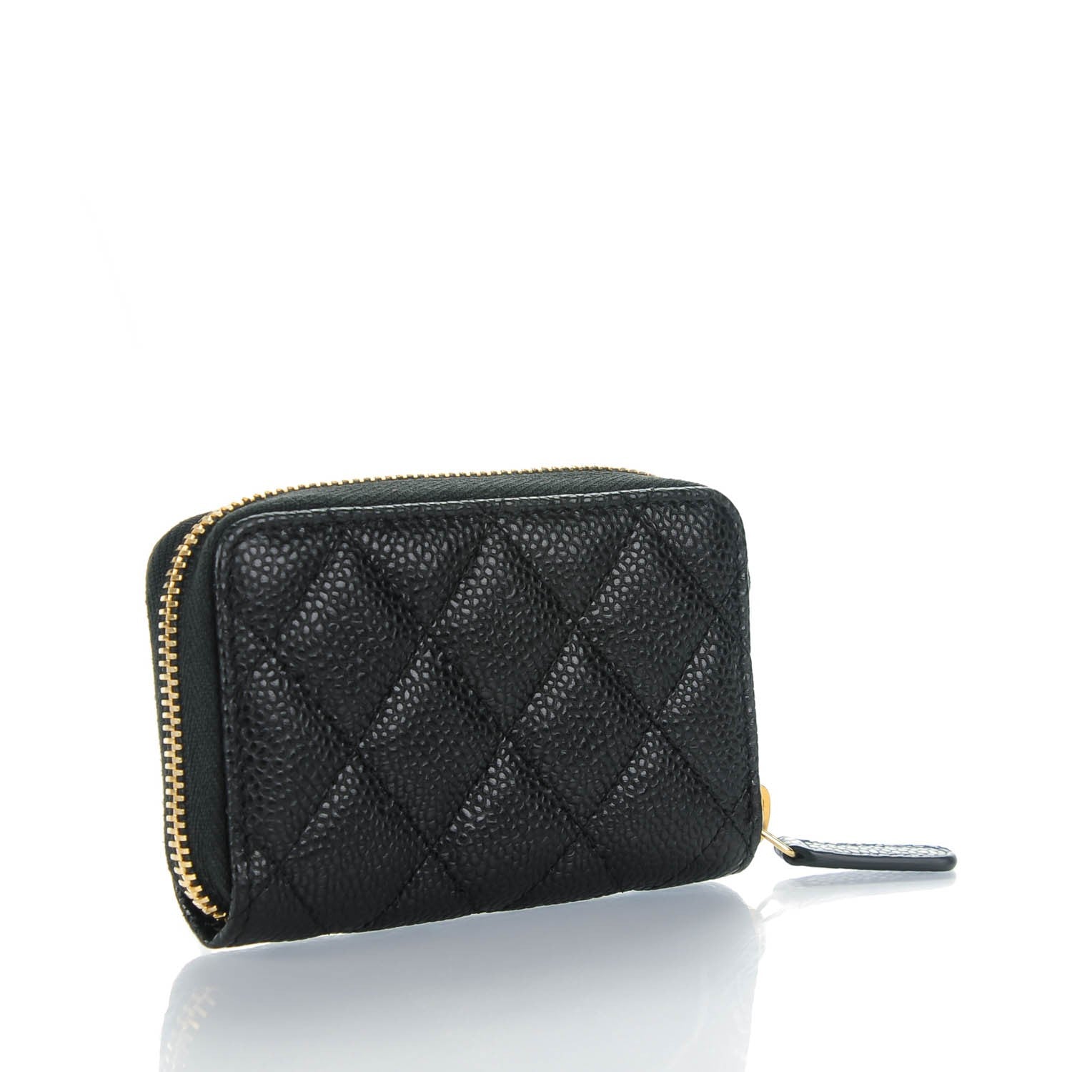 Chanel Caviar Quilted Zip Coin Purse Black 3 of 7
