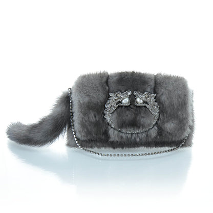 Gucci Fox Fur Tom Ford Jeweled Dragon Evening Bag 1 of 11