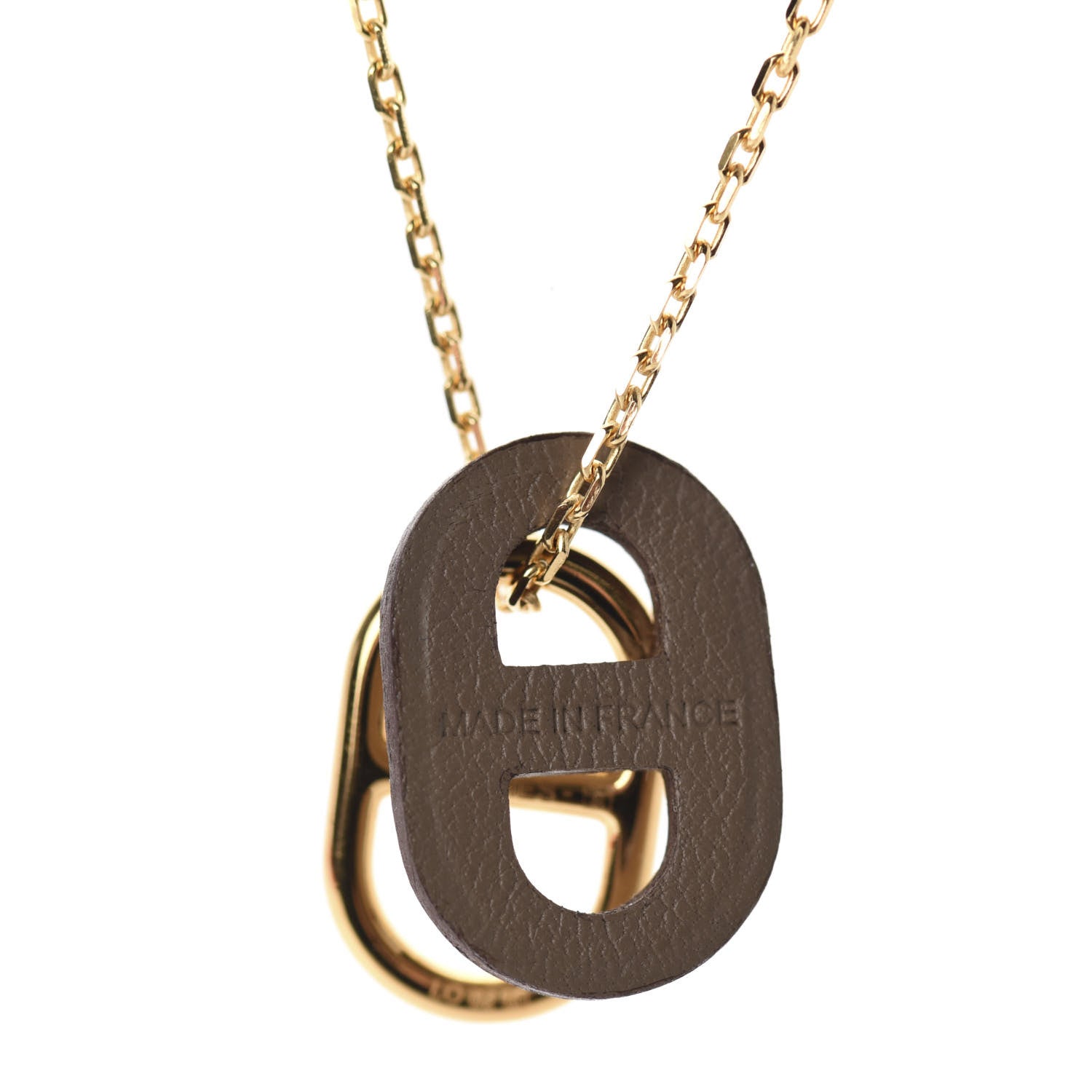 Hermes Swift O'Maillon Pendant Necklace Etoupe 5 of 8