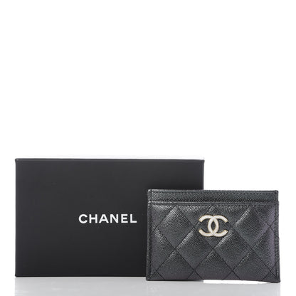 Chanel Iridescent Caviar Quilted Card Holder Black 9 of 9