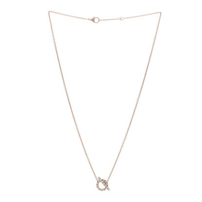 Hermes 18K Rose Gold Diamond Finesse Pendant Necklace 3 of 5