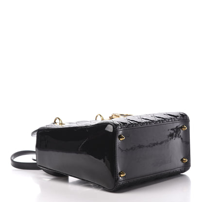 Christian Dior Patent Cannage Medium Lady Dior Black 4 of 8