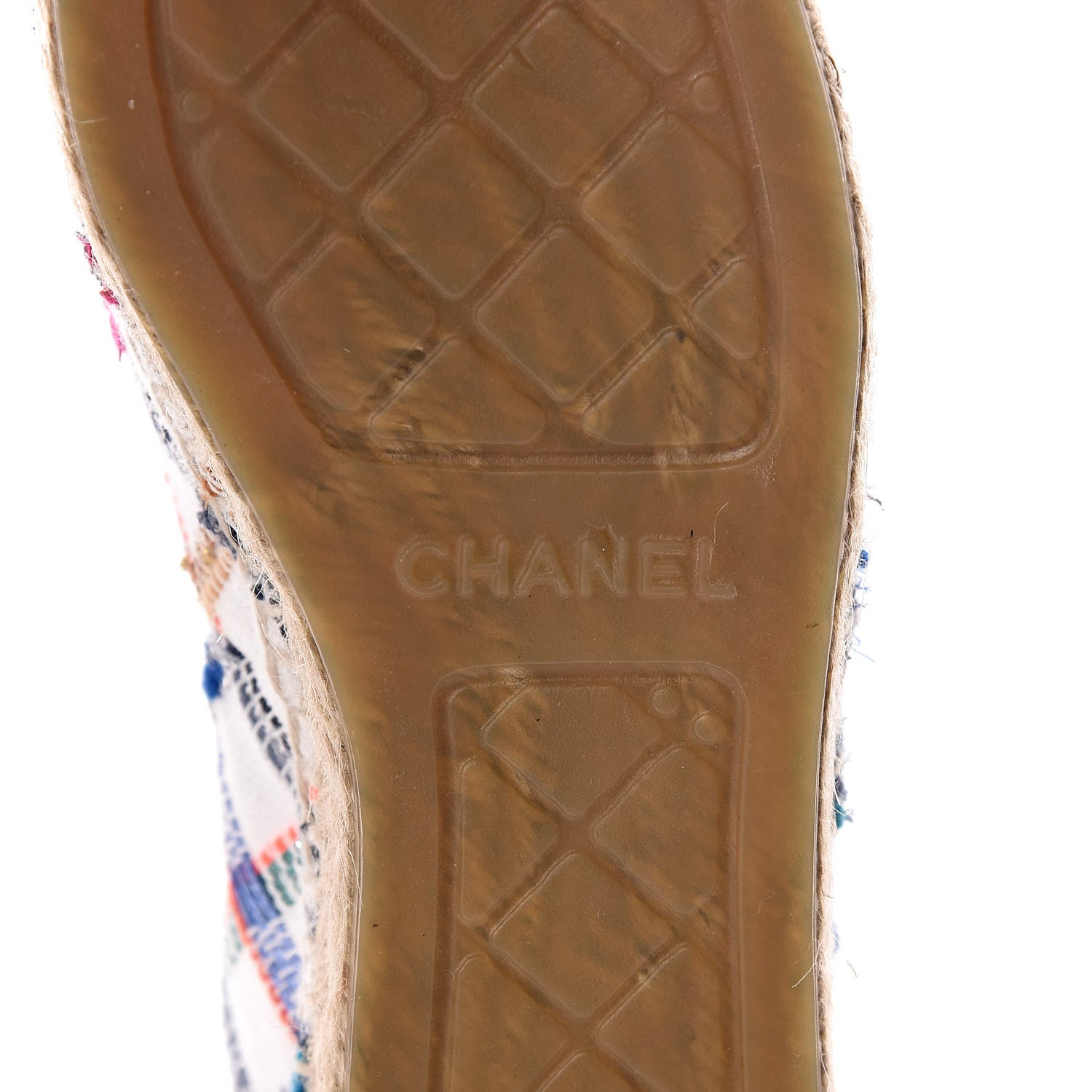 Chanel Tweed Grosgrain CC Espadrilles 36 White Blue Pink Green Black 6 of 11