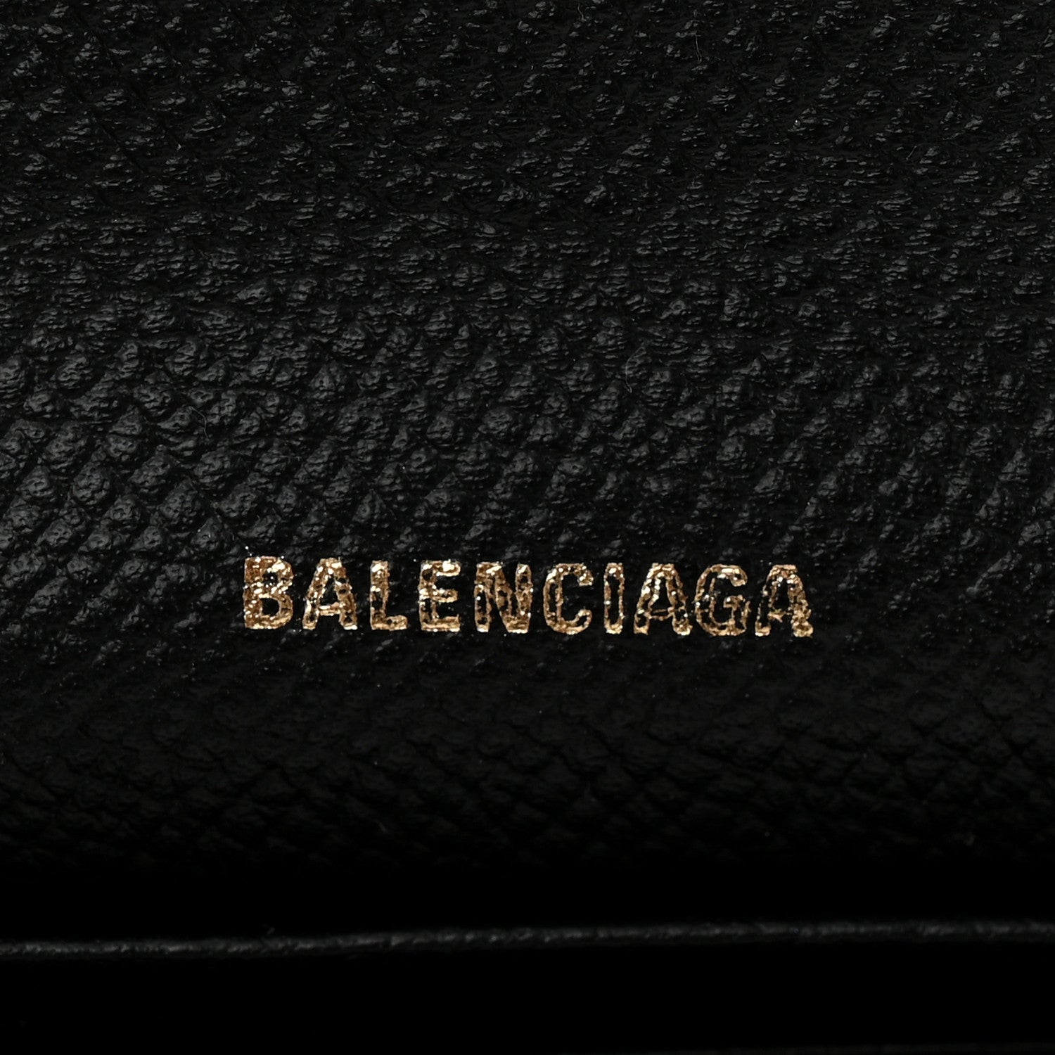 Balenciaga Signature Grained Calfskin Logo Ville Wallet on Chain Black 6 of 11