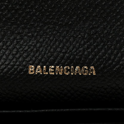 Balenciaga Signature Grained Calfskin Logo Ville Wallet on Chain Black 6 of 11