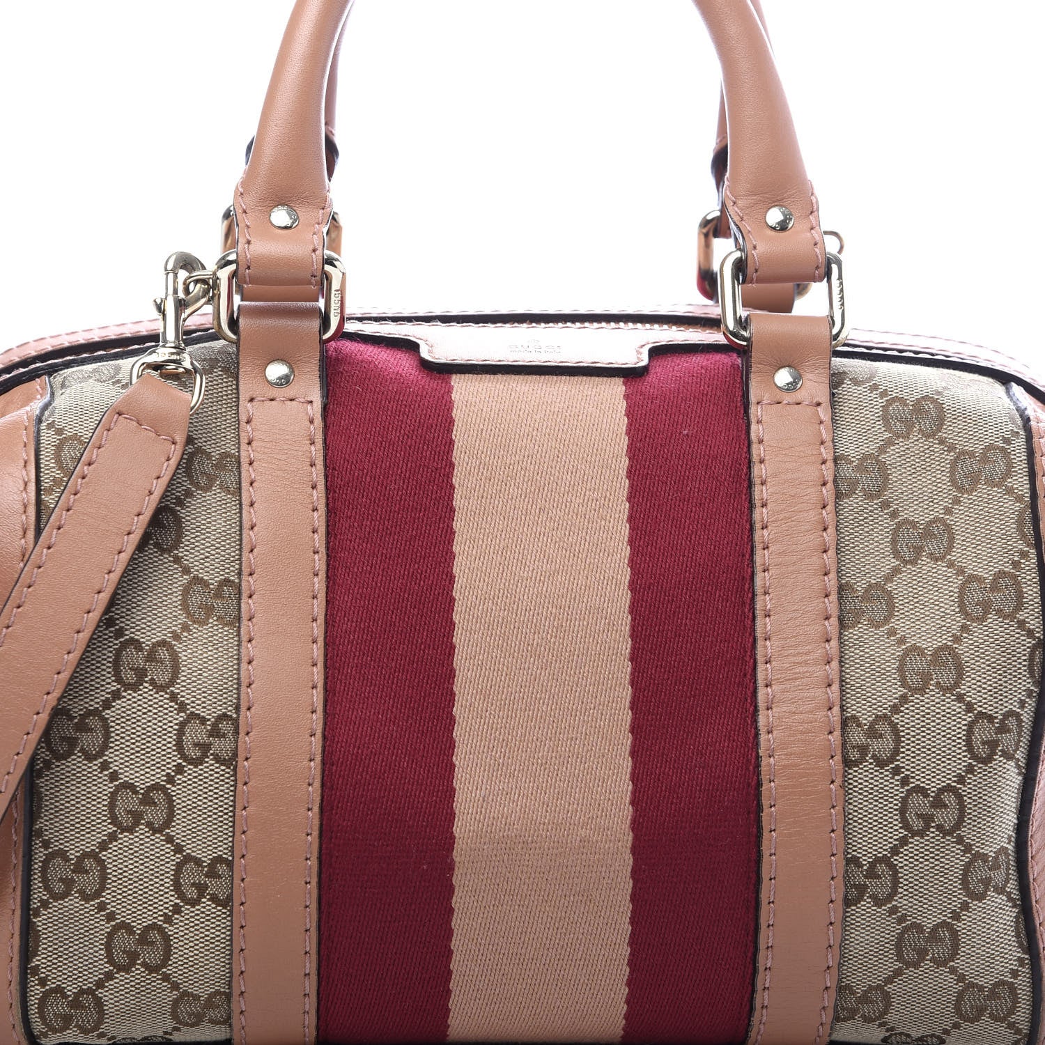 Gucci Monogram Vintage Web Small Boston Beige 8 of 10
