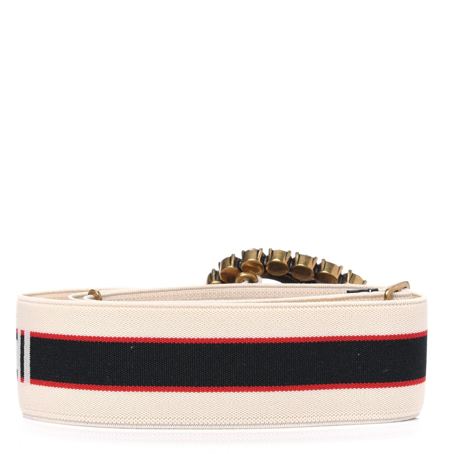 Jacquard Crystal Stripe Double G Belt 70 28 White
