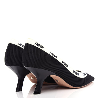 Christian Dior Technical Canvas Ribbon Embroidered J'Adior 65mm Pumps 36.5 Black 4 of 11