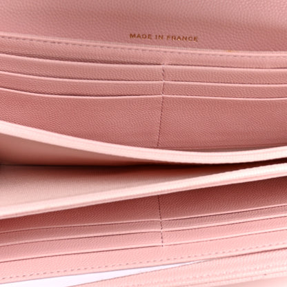 Chanel Caviar Quilted Large Gusset Flap Wallet Light Pink 5 of 10