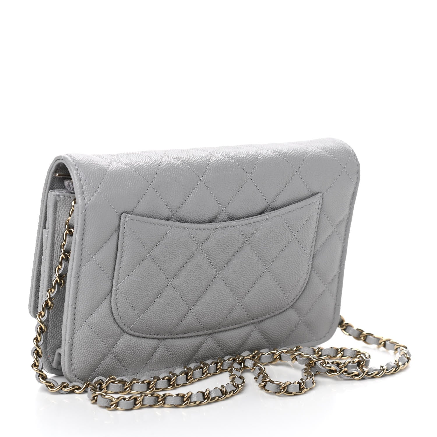 Chanel Caviar Quilted Wallet On Chain WOC Grey 3 of 11