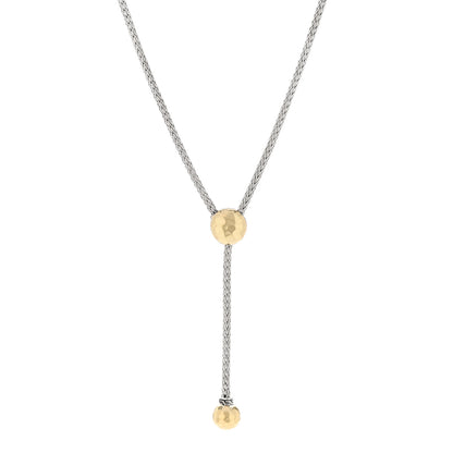 John Hardy Sterling Silver 18K Yellow Gold Classic Chain Hammered Y Necklace 1 of 4