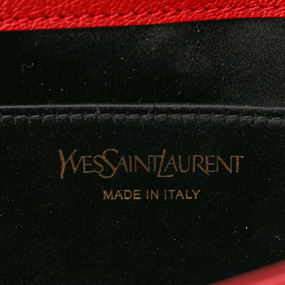 Saint Laurent Calfskin Monogram Large Belle De Jour Clutch Red 7 of 11