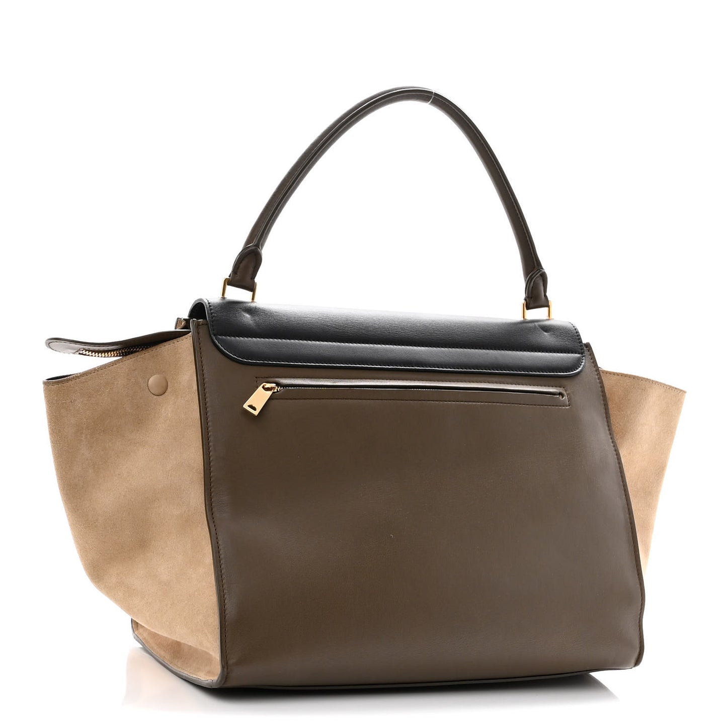 Smooth Calfskin Suede Medium Tri-Color Trapeze