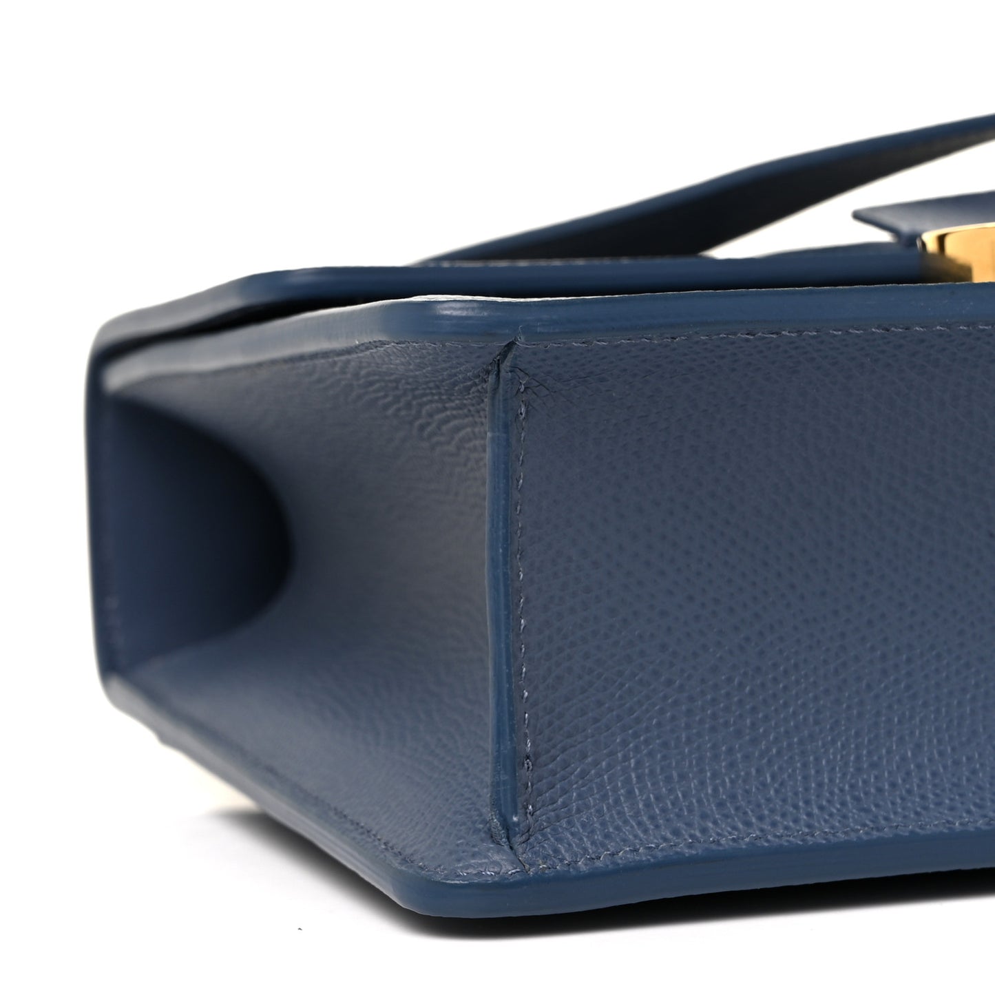 Grained Calfskin 30 Montaigne Flap Bag Blue
