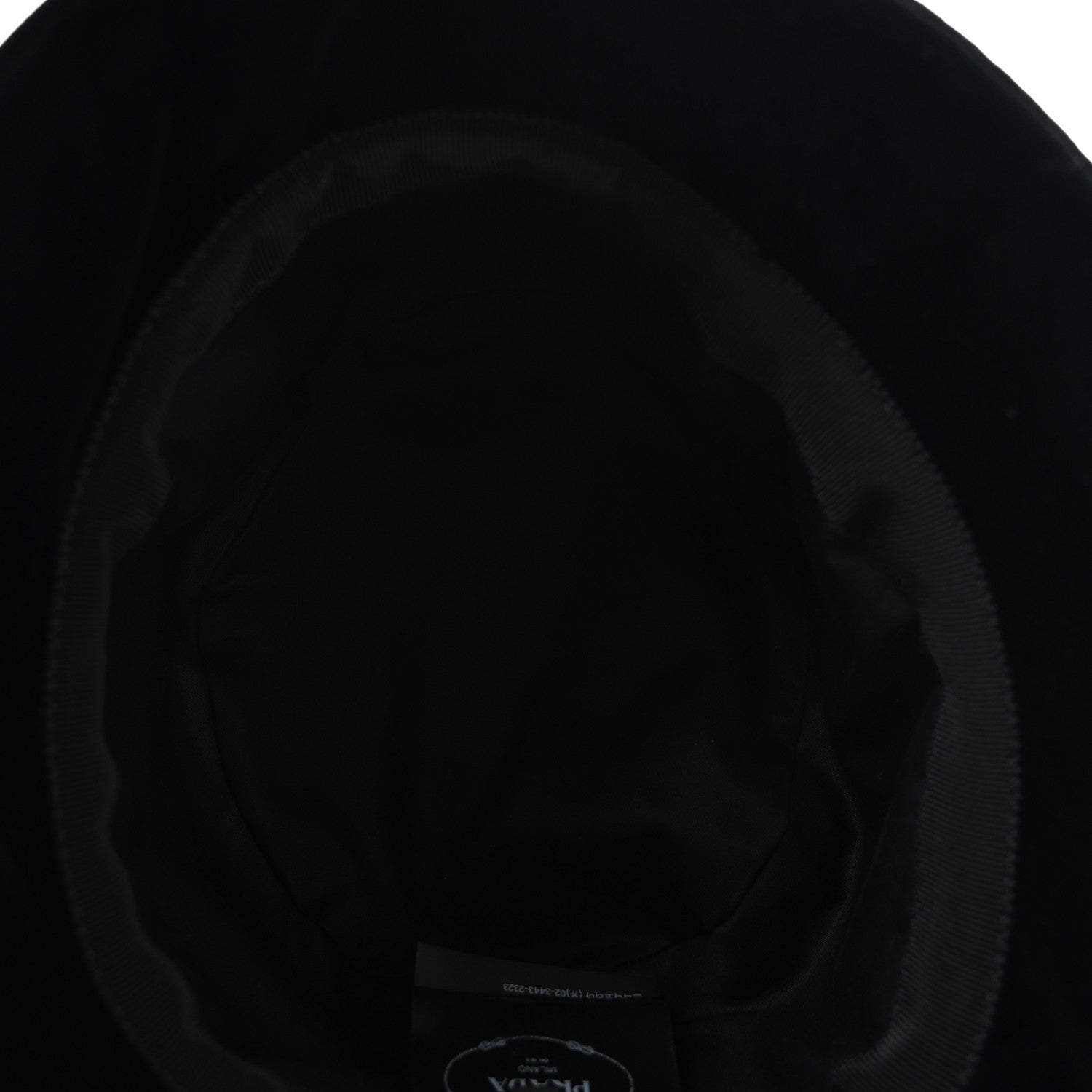 Prada Velvet Triangle Womens Bucket Hat S Black 7 of 10