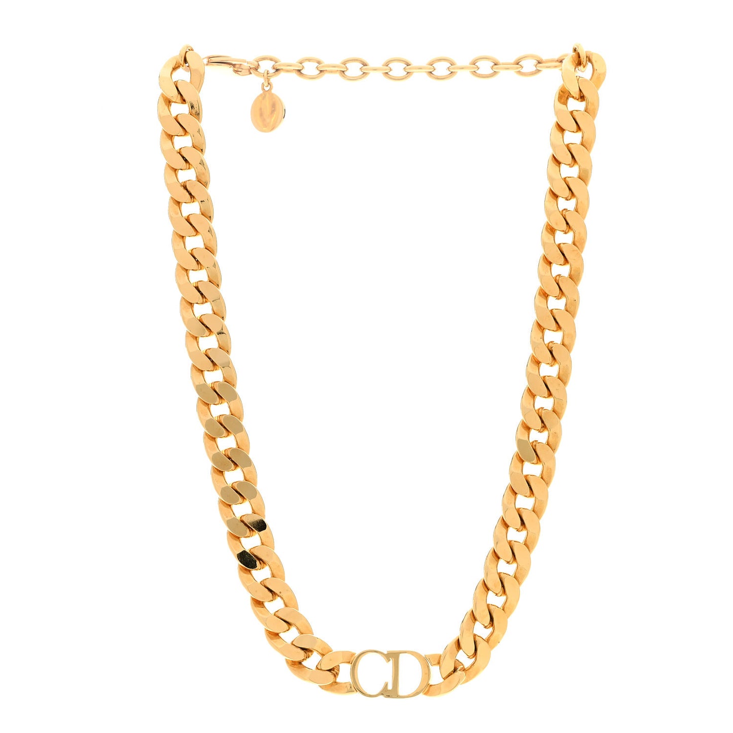 Metal CD Choker Necklace Gold