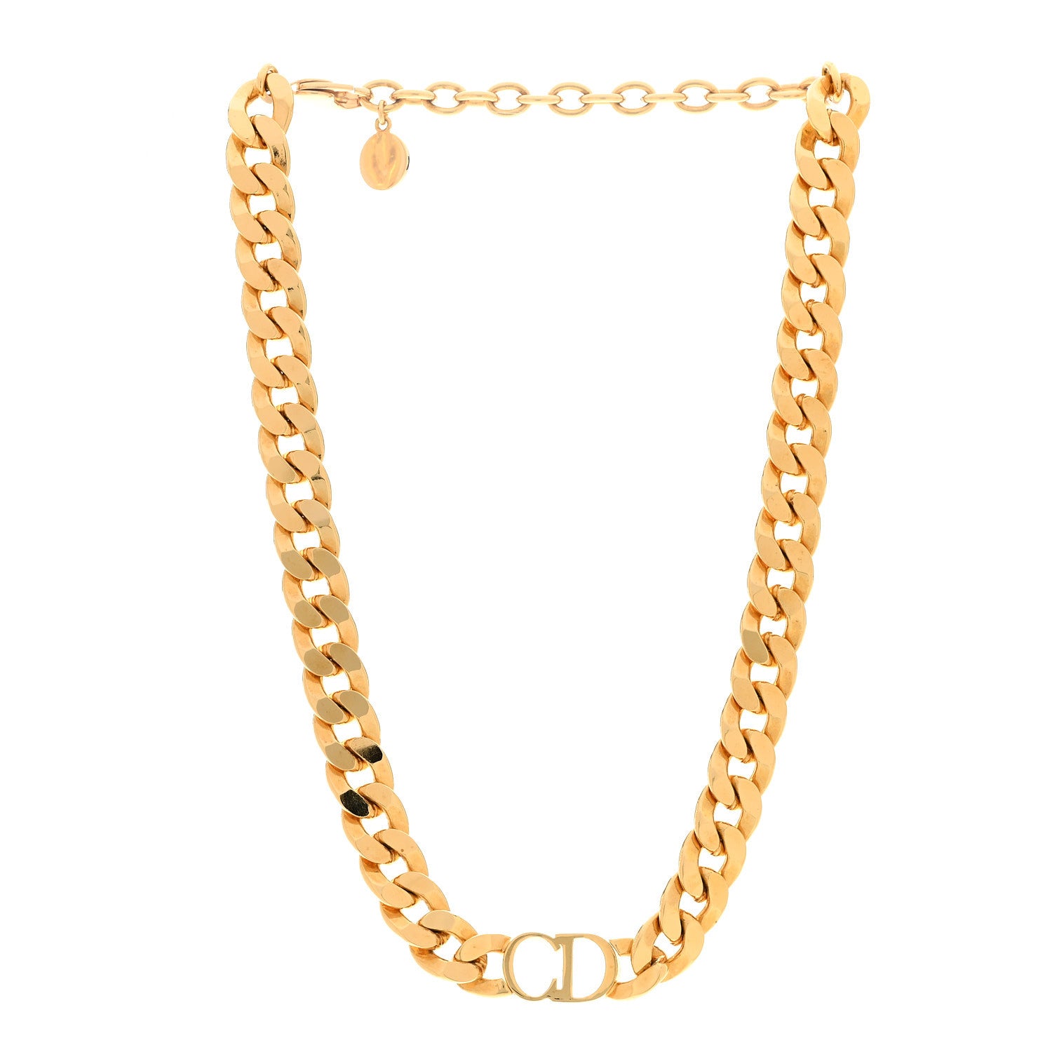 Christian Dior Metal CD Choker Necklace Gold 3 of 6