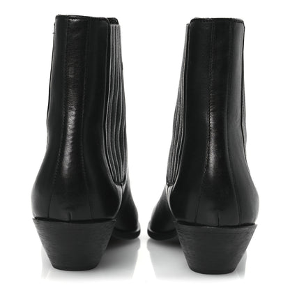 Saint Laurent Calfskin Brit Souple Ankle Boots 37.5 Black 6 of 11