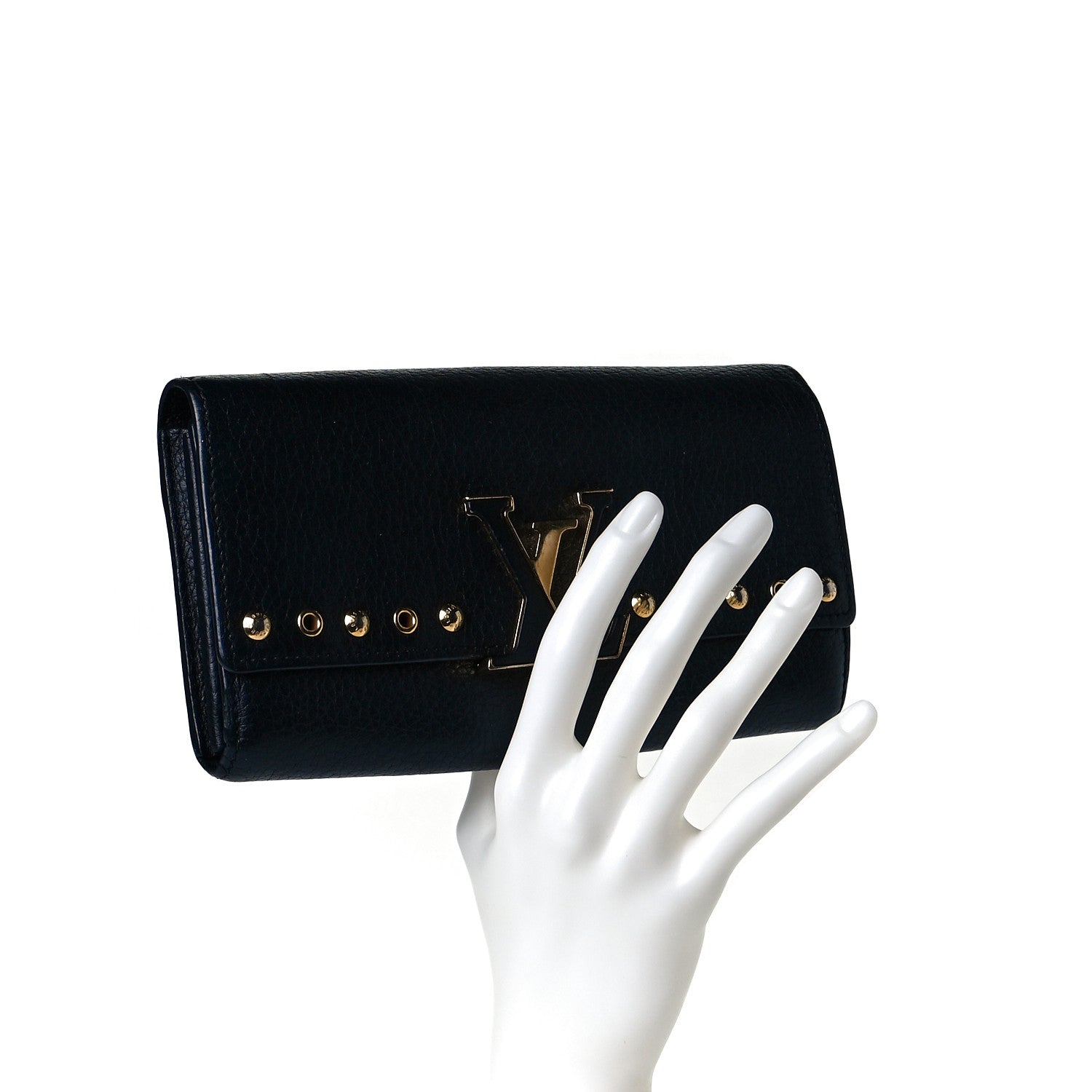 Louis Vuitton Taurillon Capucines Studded Wallet Black 8 of 8