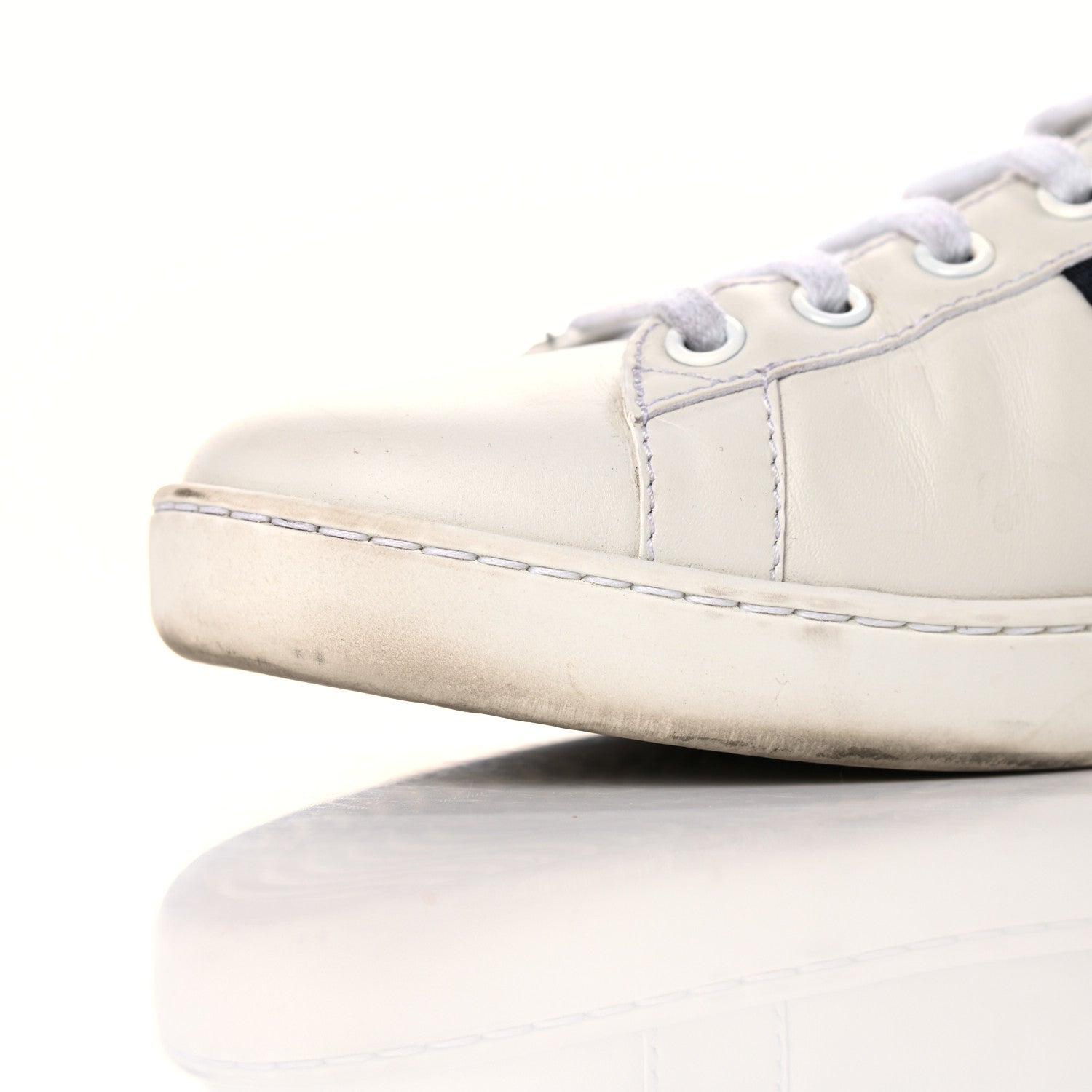 Gucci Calfskin Nappa Web LOVED Embroidered Womens Ace Sneakers 39 White Red Flame Notte 11 of 17