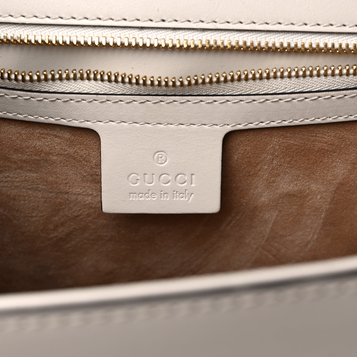 Gucci Calfskin Web Medium Sylvie Top Handle Bag White 6 of 11