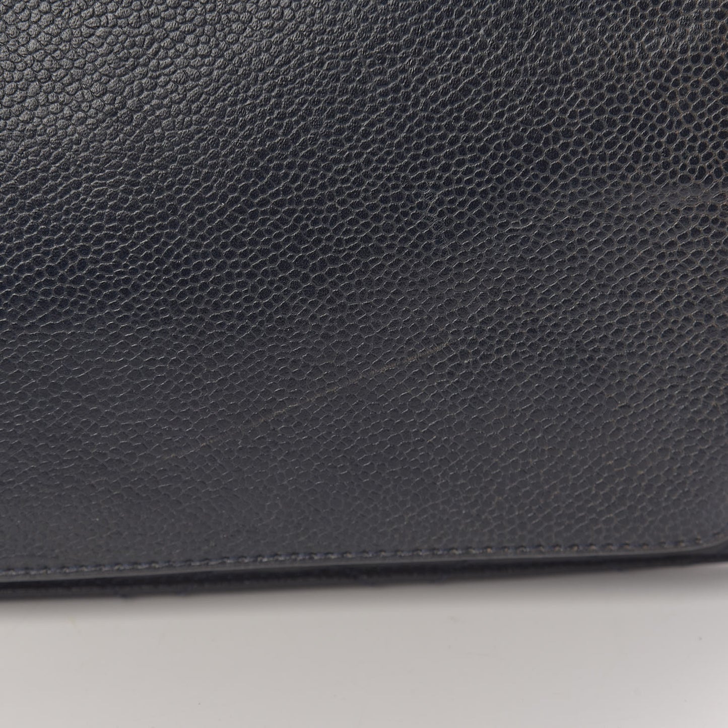 Caviar Quilted Large Retro Class Flap Dark Navy Blue