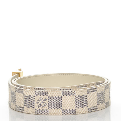 Louis Vuitton Damier Azur LV Paris Buckle Belt 90 36 Gold 3 of 6