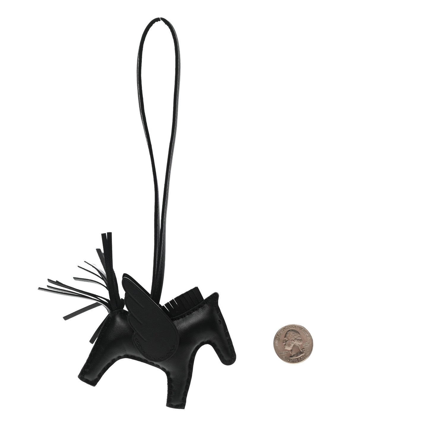 Milo Lambskin Grigri Rodeo Pegase Horse Bag Charm PM So Black