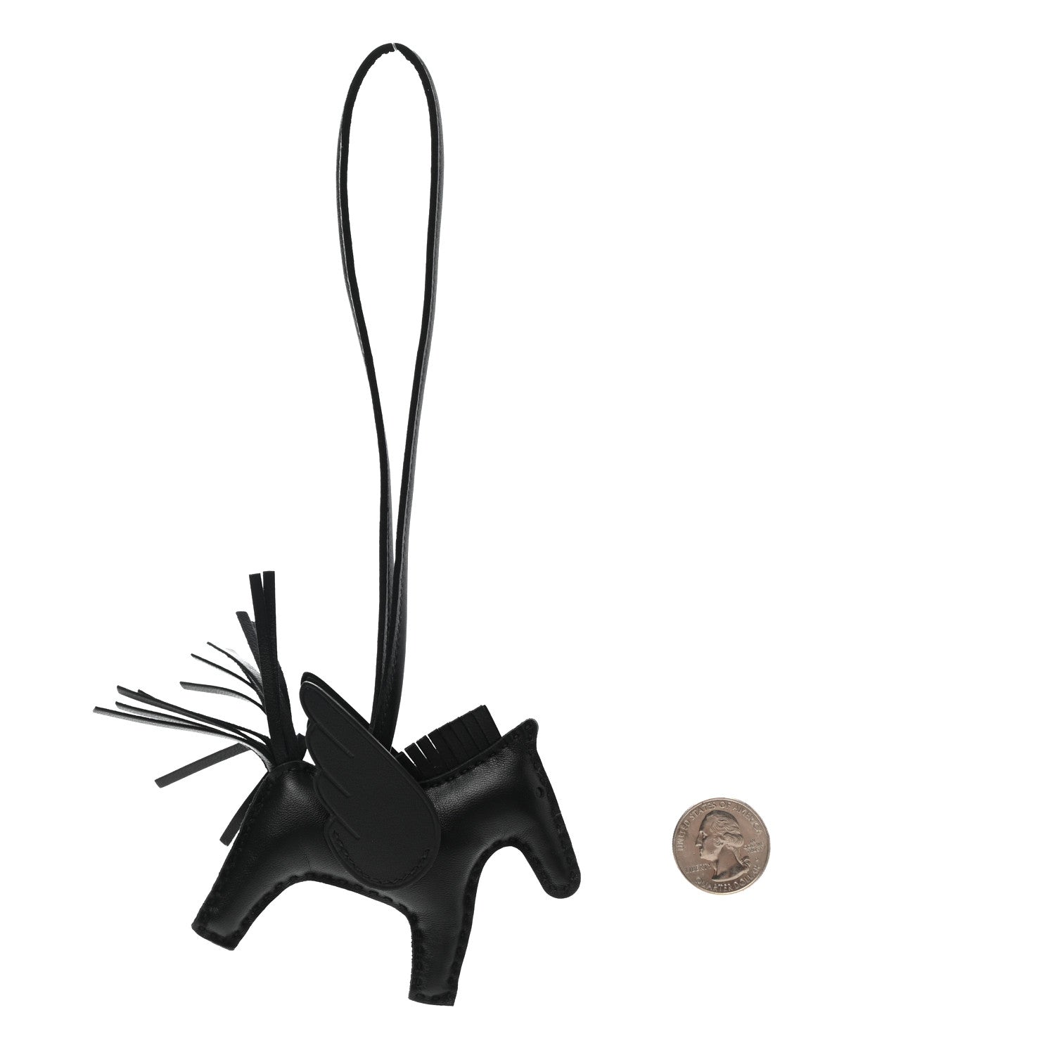Hermes Milo Lambskin Grigri Rodeo Pegase Horse Bag Charm PM So Black 2 of 5